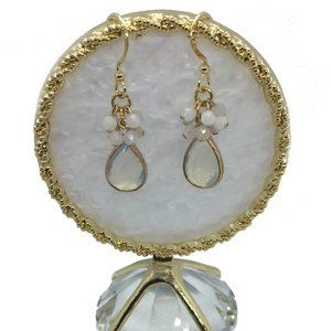 Moonstone, And Gold Plated Drop Earrings